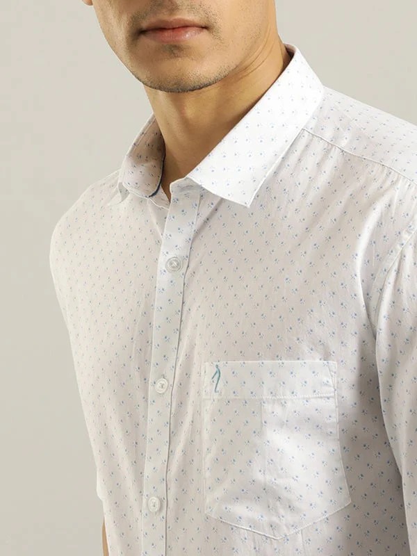 Indian Terrain Men All Over Print White Shirt